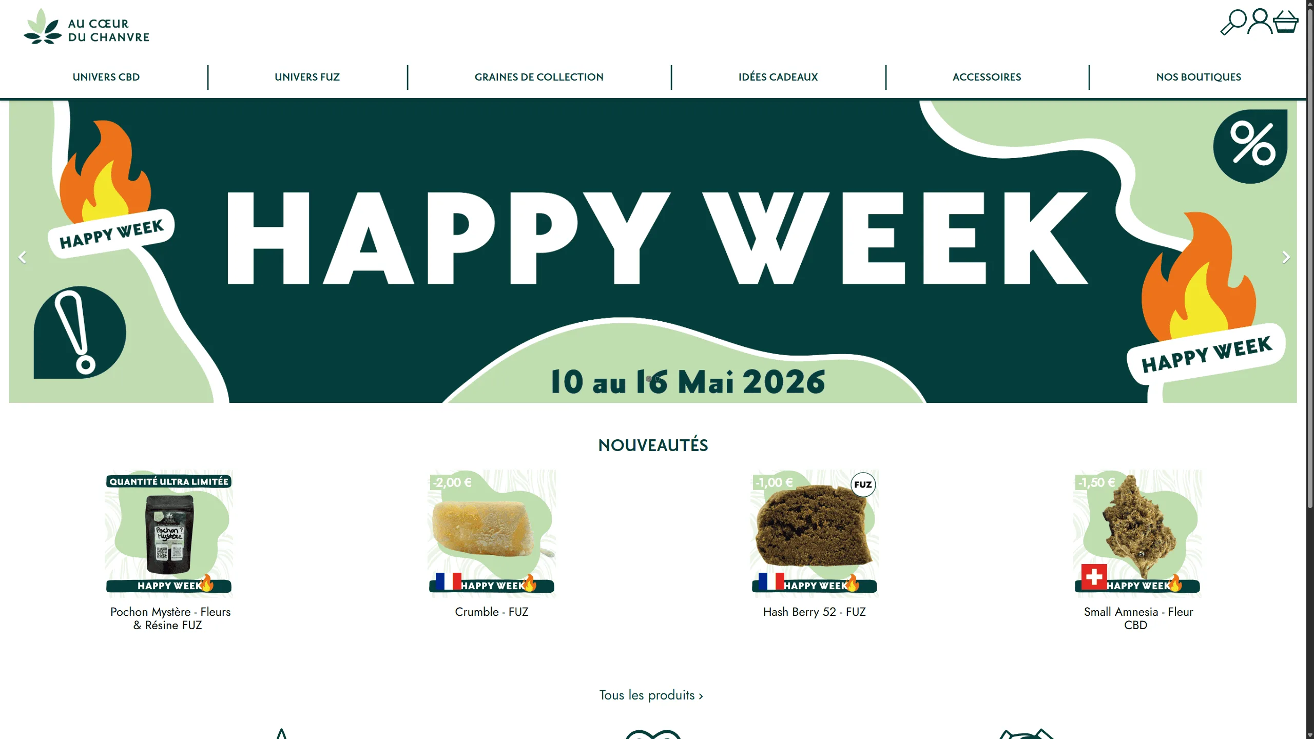 Capture du site Au Coeur du chanvre